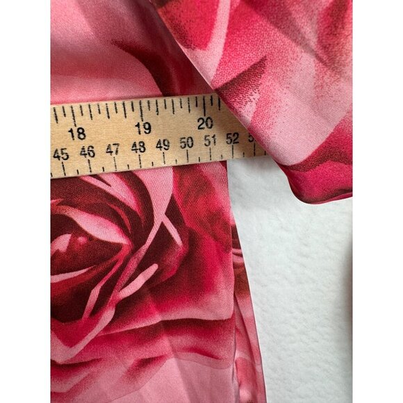 Jon & Anna Contemporary Pink Floral satin button tunic sz L - Picture 5 of 6